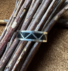Navajo Inlay Onyx Ring