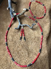 Indianerschmuck Ohrring Koralle
