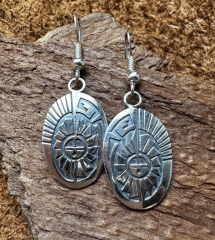 Navajo Silberohrringe Sonnensymbol