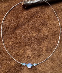 Liquid Silver Opal Kette