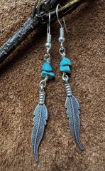 Navajo Feder Ohrringe mit T�rkis