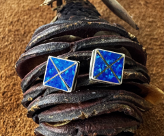 Zuni Opal Inlay Ohrringe