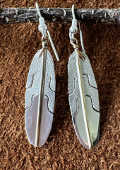 Navajo Feder Ohrringe Silber/Gold