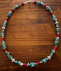 Indianerschmuck T�rkis/Korallenkette