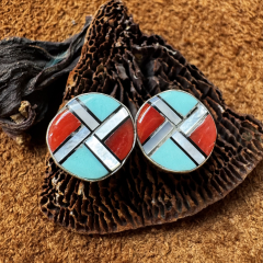 Zuni Inlay Ohrringe
