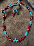 Koralle/T�rkis Kette