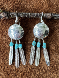 Navajo Concho Feder Ohrringe