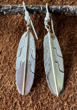 Navajo Feder Ohrringe Silber/Gold