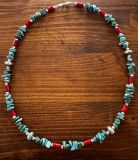 Indianerschmuck T�rkis/Korallenkette