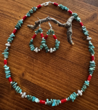 Indianerschmuck T�rkis/Korallenkette