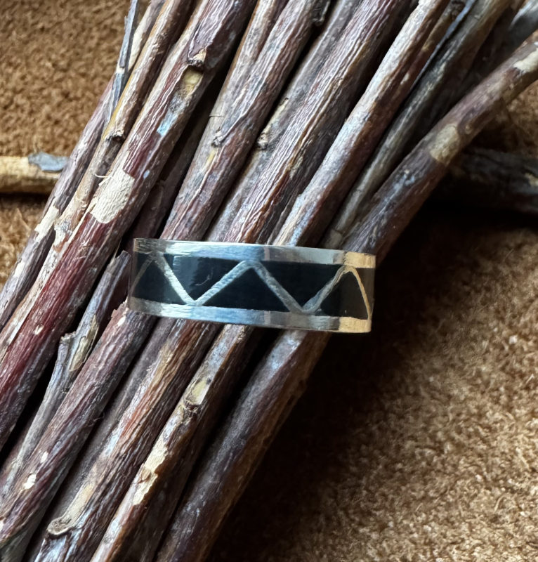 Navajo Inlay Onyx Ring