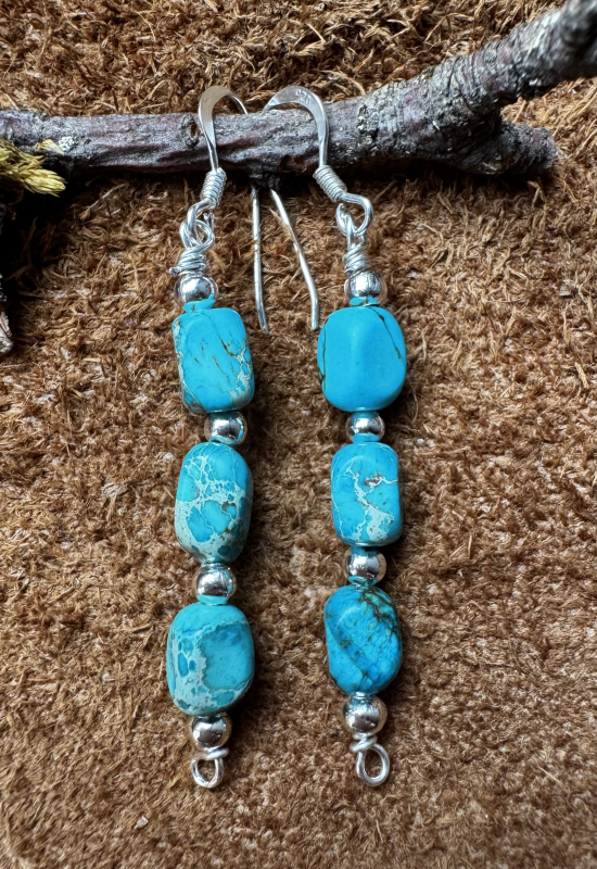 Indianerschmuck  Trkis Ohrringe