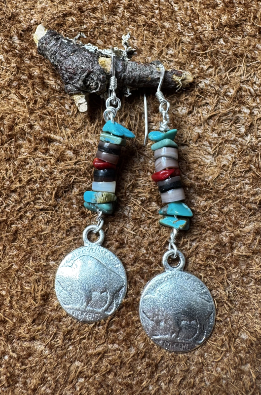 Navajo Ohrringe Buffalo