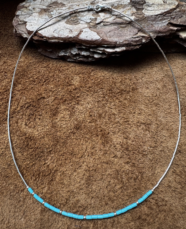 Liquid Silver/T�rkis Kette