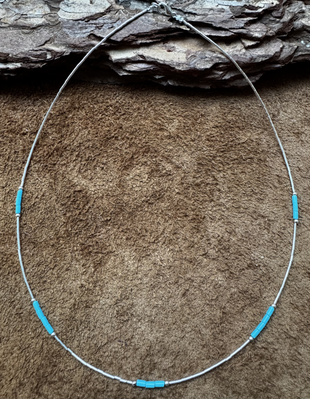 Liquid Silver/T�rkis Kette