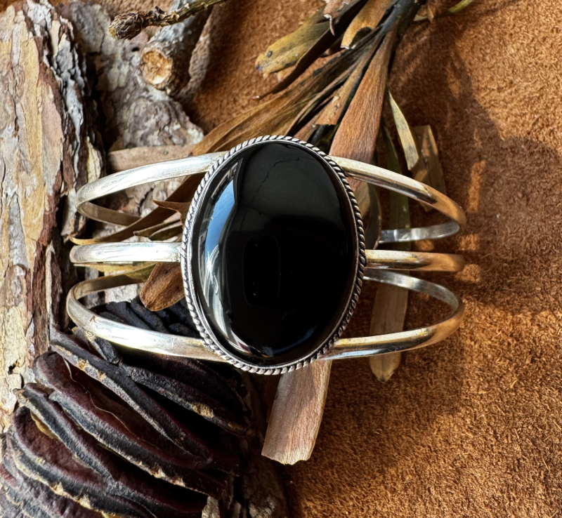 Indianerschmuck Armreif Onyx