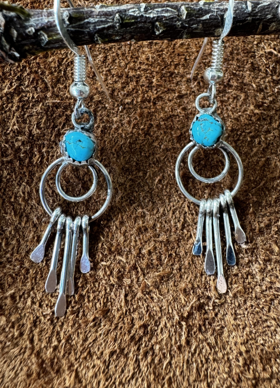 Navajo T�rkis/Silber Ohrringe