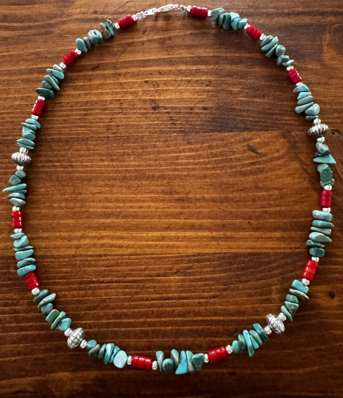 Indianerschmuck T�rkis/Korallenkette