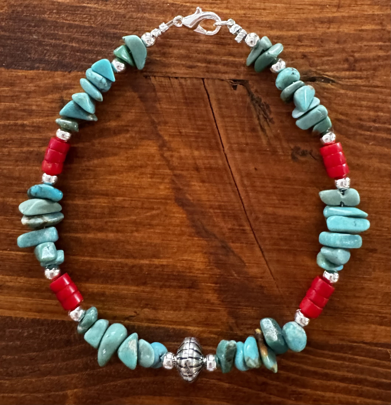 Indianerschmuck T�rkis/Koralle Armband
