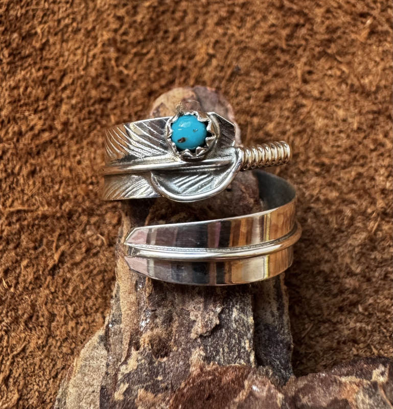 Indianerschmuck T�rkis/Feder Ring