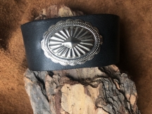 Lederarmband mit silbernem Concho,a1073