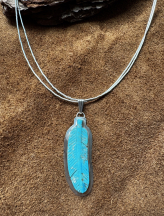 Anh�nger T�rkis Feder mit Kette