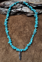 Indianerschmuck Collier T�rkis/Feder