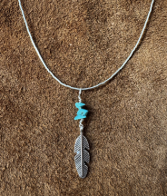 Indianerschmuck Anh�nger Feder/T�rkis