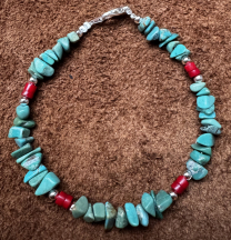 Indianerschmuck T�rkis/Koralle Armband